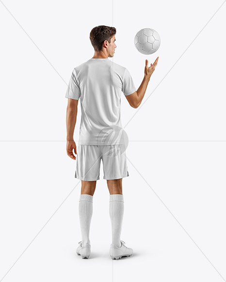 Soccer Player Wearing Jersey and Shorts Mockup