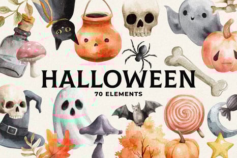 Halloween Watercolors Collection - Creative Store