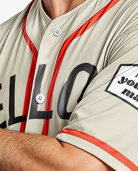 Baseball Player Wearing a Jersey and Cap with a Bat Mockup