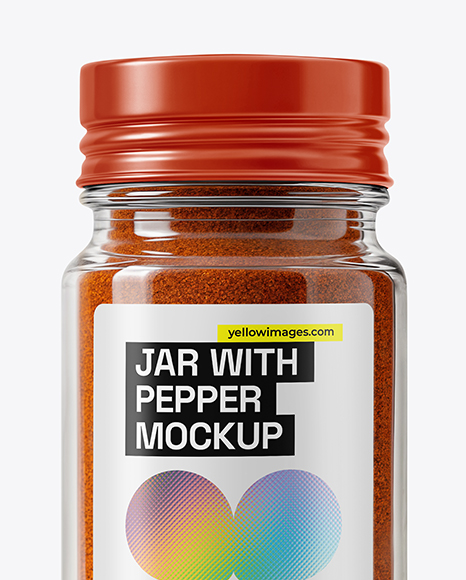 Glass Jar with Chili Powder Mockup