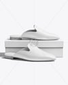 Pair of Mules with Shoe Box Mockup