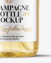 Clear Glass White Champagne Bottle Mockup