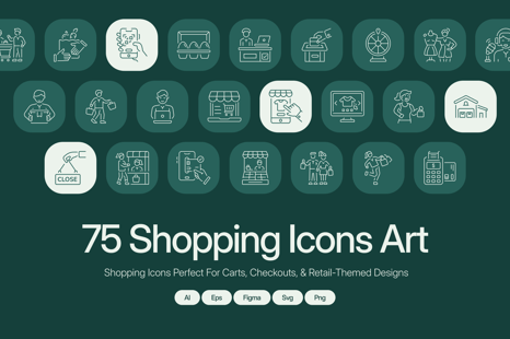 Shopping Icon Art Set