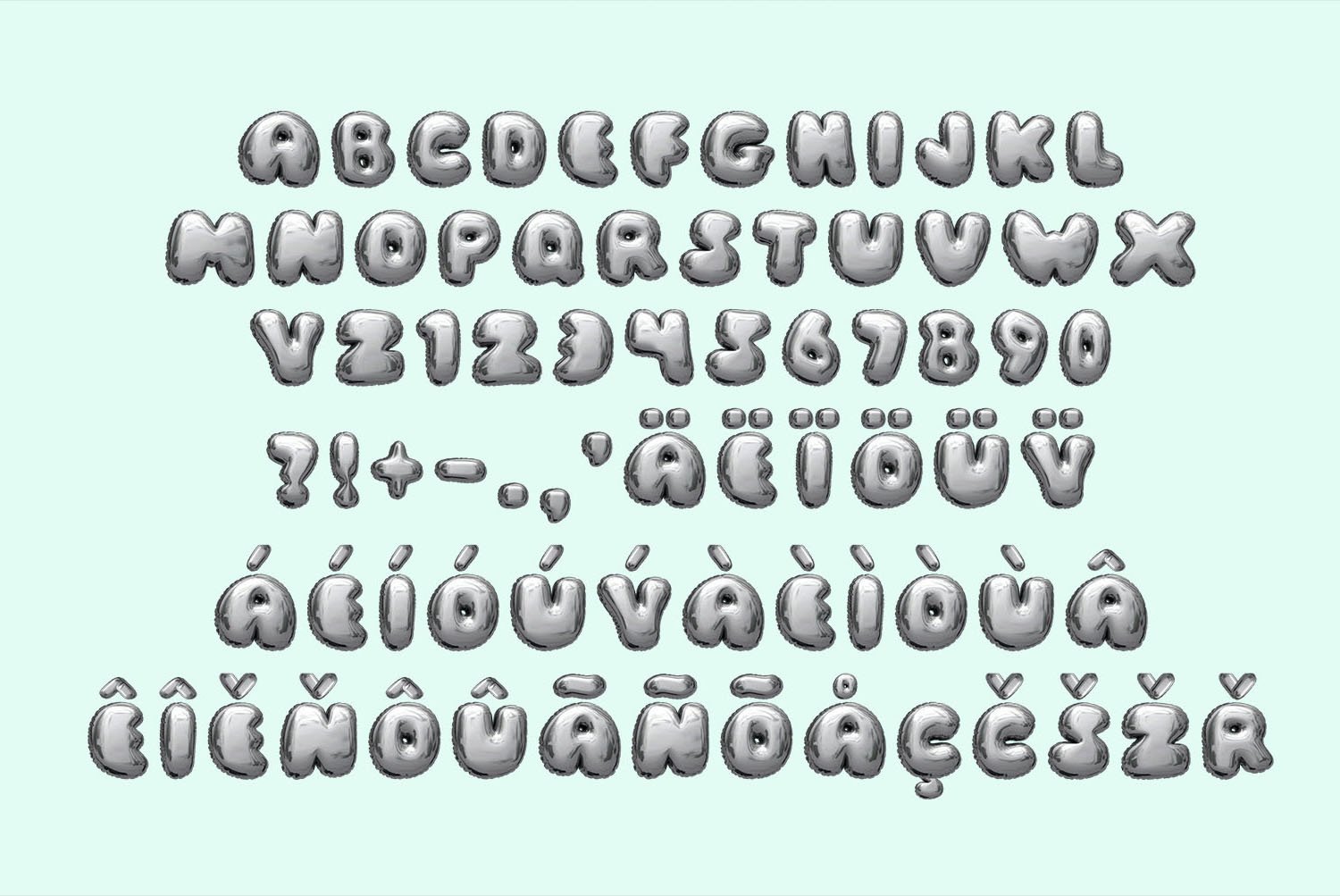 Chrome Balloon Font