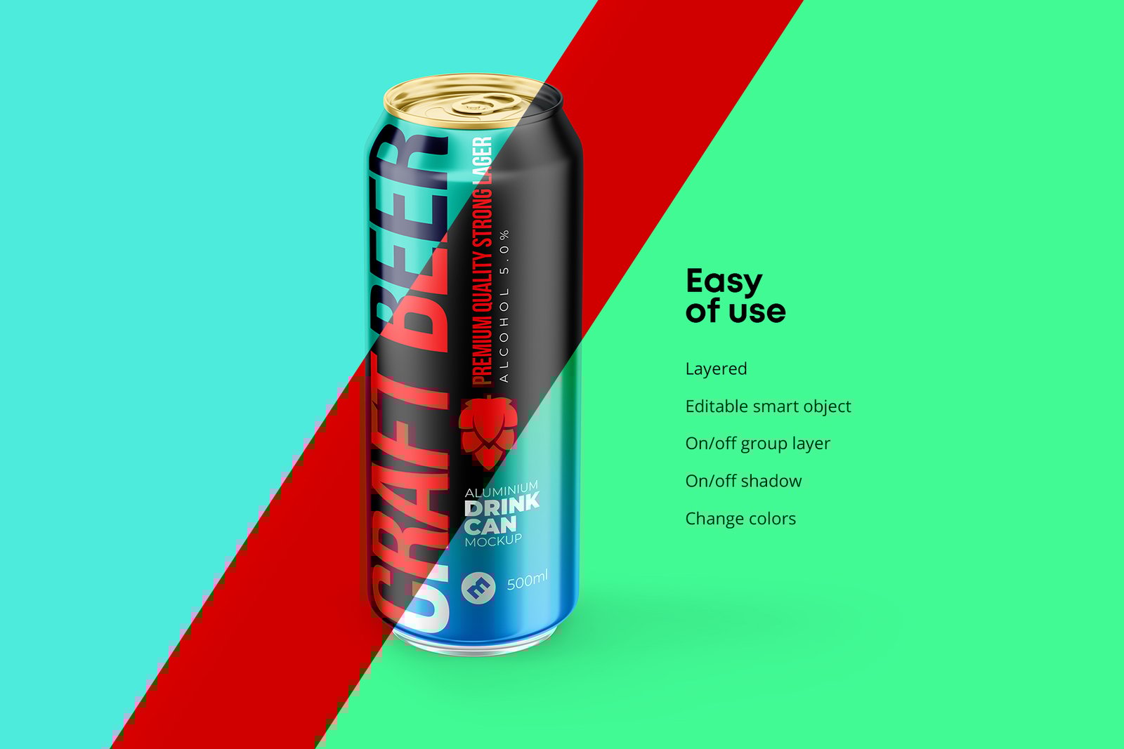 Classic 500ml Aluminium Can Mockup