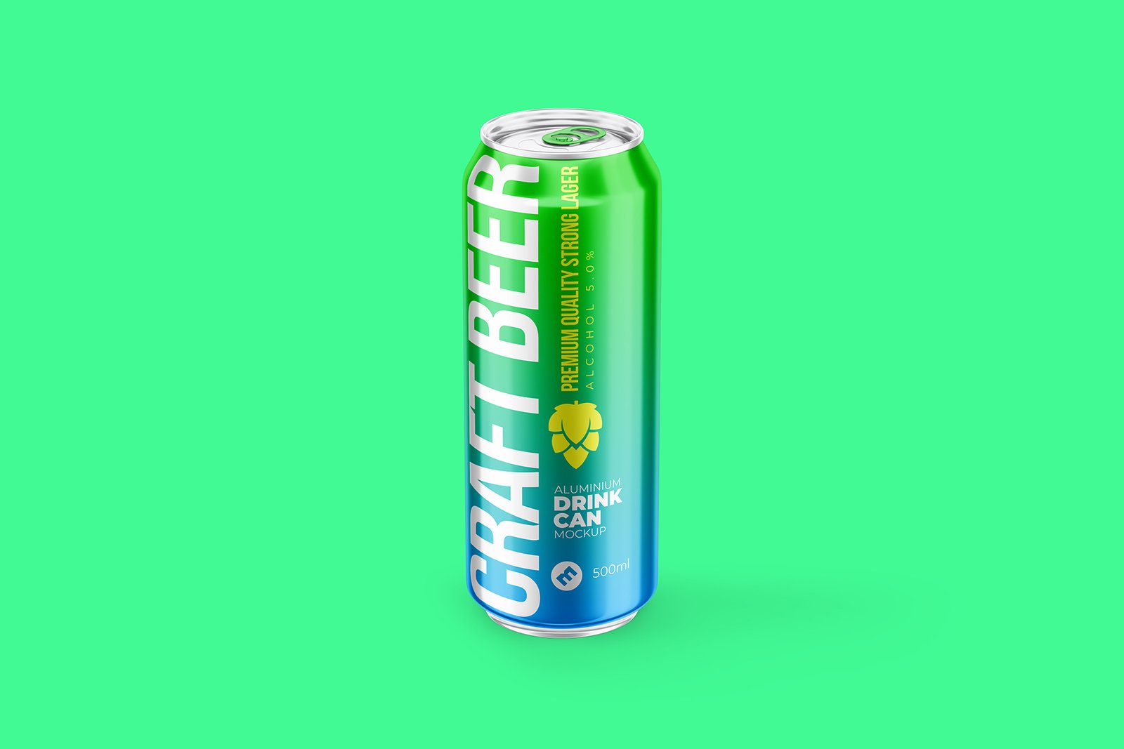 Classic 500ml Aluminium Can Mockup
