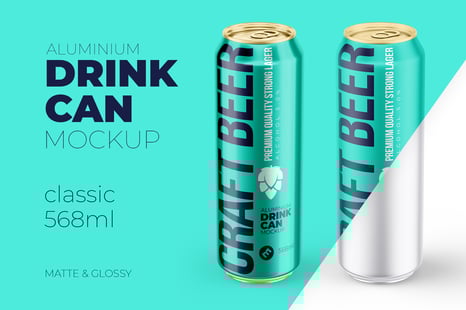 Classic 568ml Aluminium Can Mockup - Product Mockups