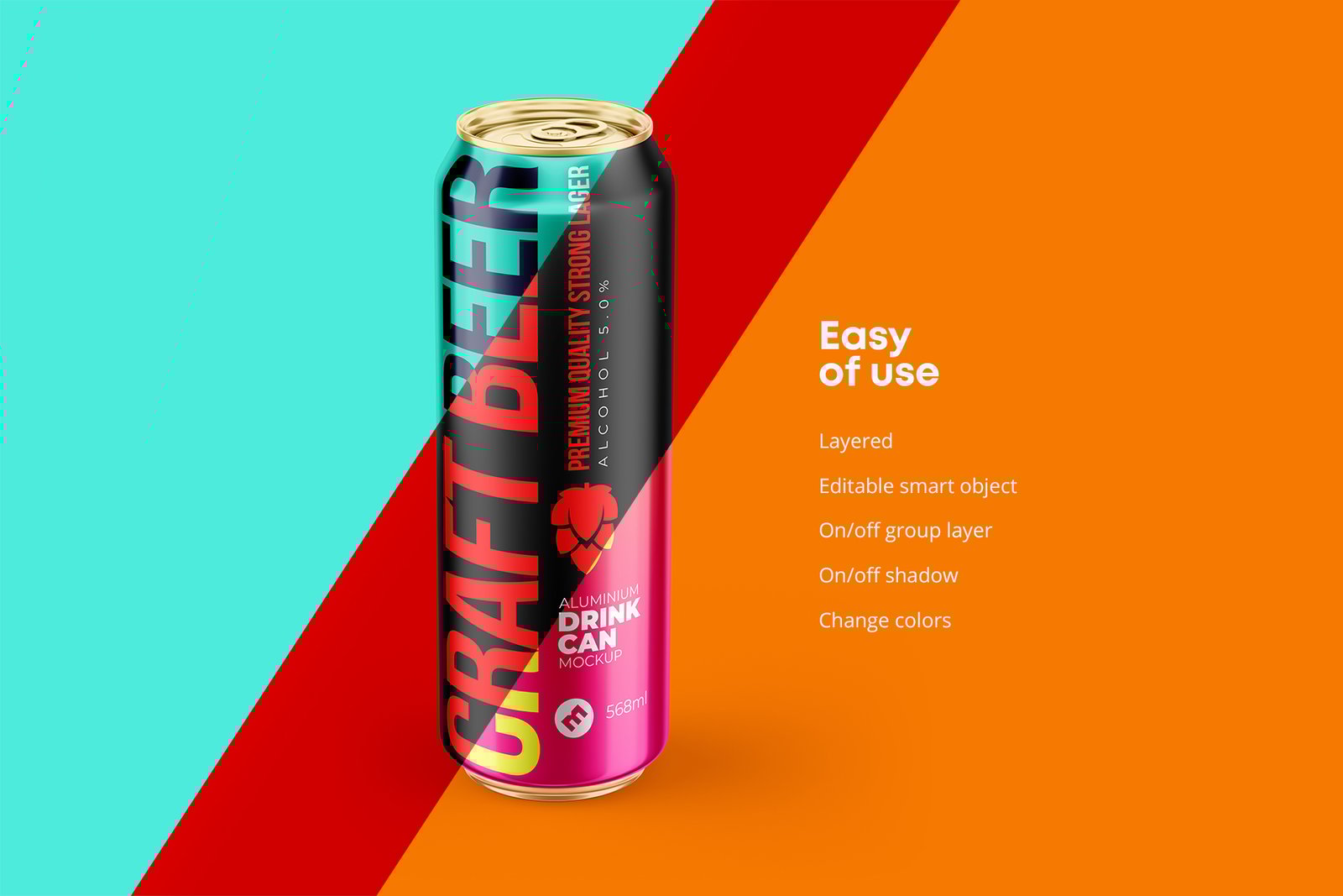 Classic 568ml Aluminium Can Mockup
