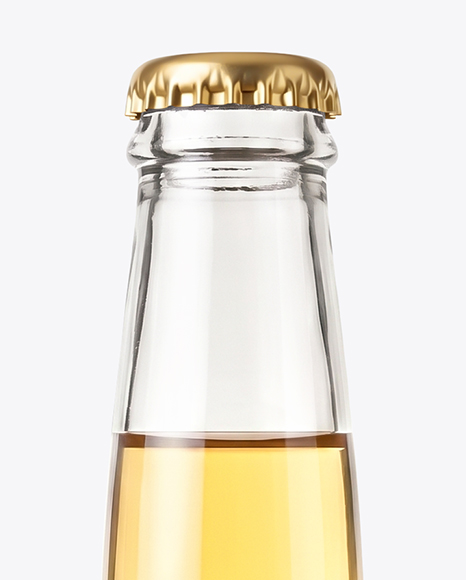 Clear Glass Beer Bottle in a Hand Mockup