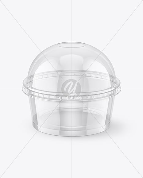 Clear Plastic Cup with Dome Cap Mockup