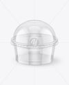 Clear Plastic Cup with Dome Cap Mockup