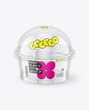 Clear Plastic Cup with Dome Cap Mockup