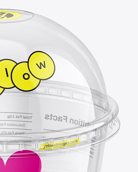 Clear Plastic Cup with Dome Cap Mockup