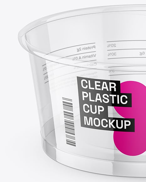 Clear Plastic Cup with Dome Cap Mockup