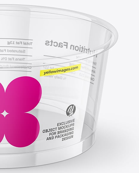 Clear Plastic Cup with Dome Cap Mockup