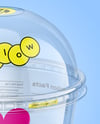 Clear Plastic Cup with Dome Cap Mockup