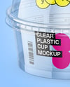 Clear Plastic Cup with Dome Cap Mockup
