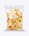 Clear Plastic Snack Bag with Potato Chips Mockup