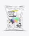 Clear Plastic Snack Bag with Potato Chips Mockup