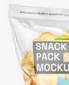 Clear Plastic Snack Bag with Potato Chips Mockup
