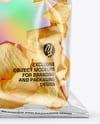 Clear Plastic Snack Bag with Potato Chips Mockup