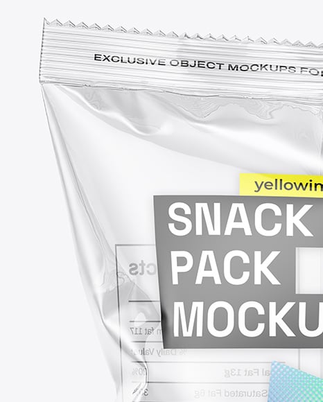 Clear Plastic Snack Bag with Potato Chips Mockup