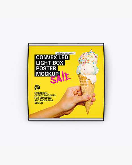 Convex LED Light Box Poster Mockup