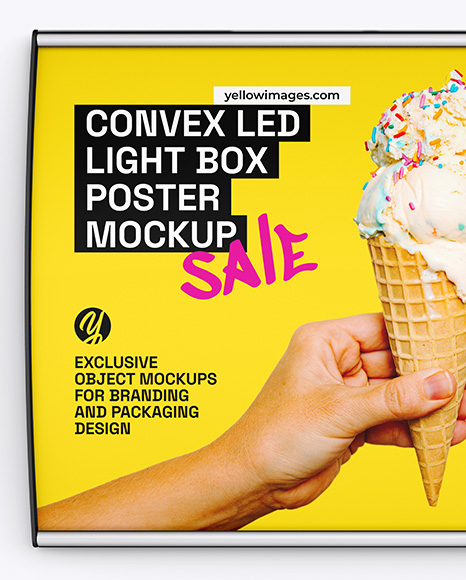 Convex LED Light Box Poster Mockup