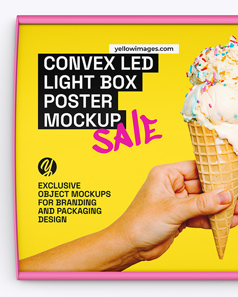 Convex LED Light Box Poster Mockup