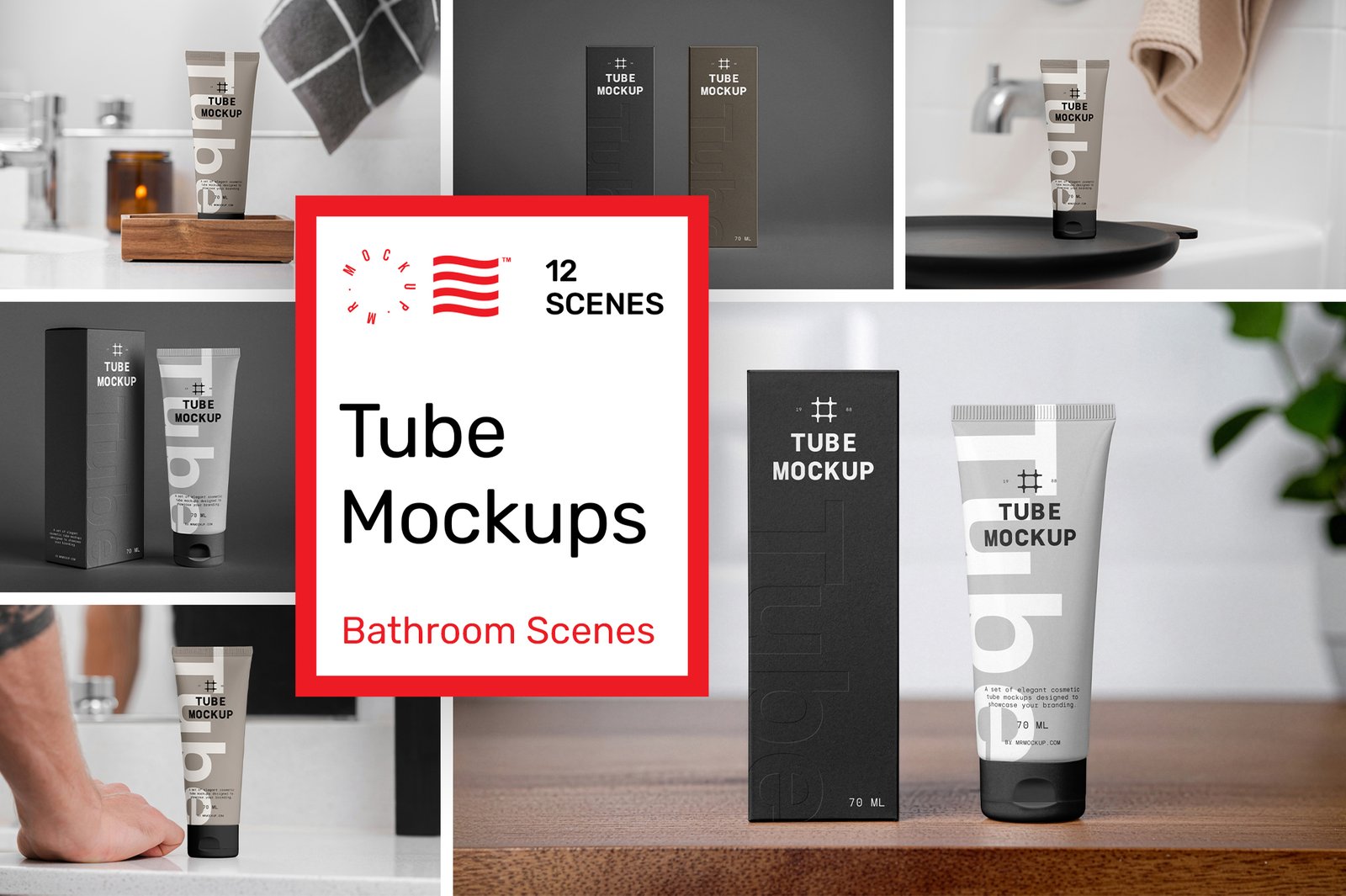 Cosmetic Tube Packaging Mockups