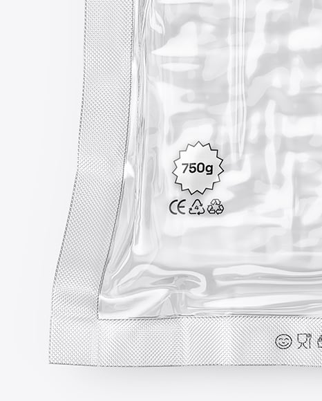 Clear Plastic Flow-Pack with Minced Meat Mockup
