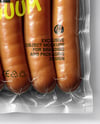 Clear Plastic Flow-Pack with Sausages Mockup