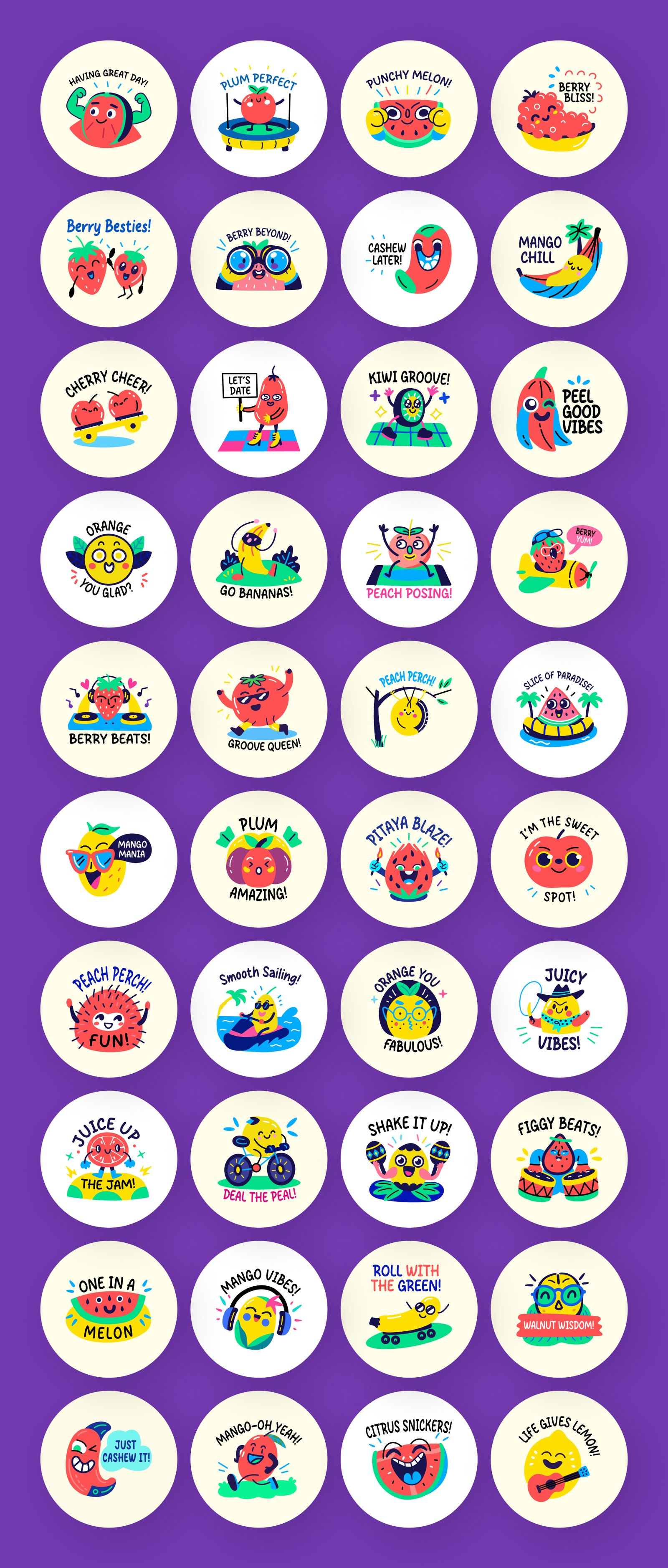 Cool Fruit Stickers Collection