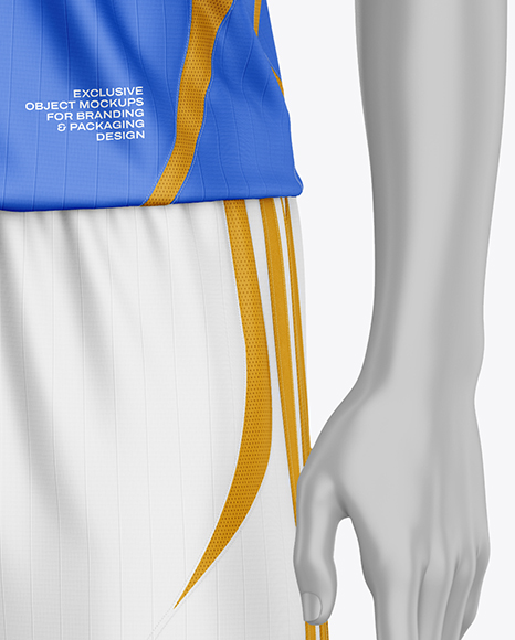 Full Soccer Kit w/ Mannequin Mockup - Half Side View