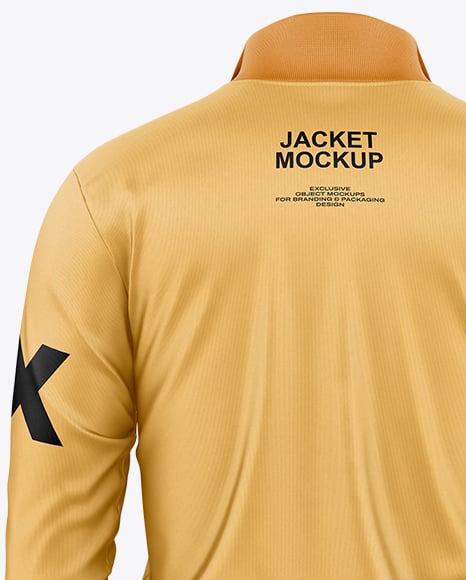 Long Sleeve Track Jacket Mockup - Back View