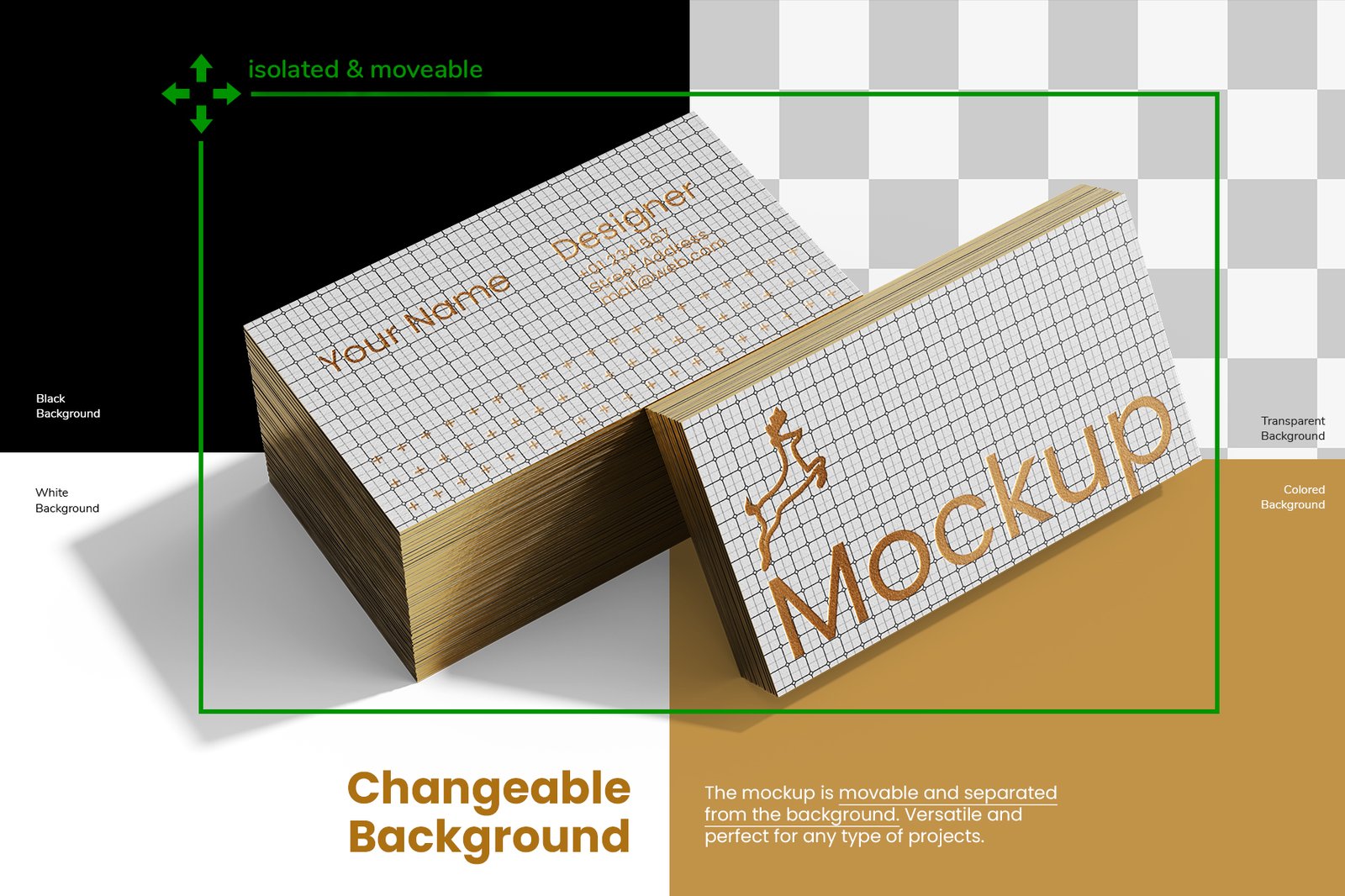 Stacked Business Card Mockup Set (US Size)