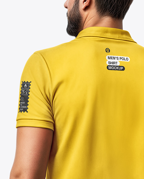 Man Wearing Polo Shirt and Jeans Mockup