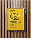 Framed Poster on a Wooden Wall Mockup