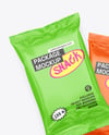 Two Glossy Snack Packages Mockup