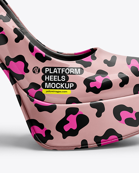 Platform Heel Shoe Mockup