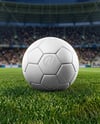 Soccer Ball on Stadium Field Mockup