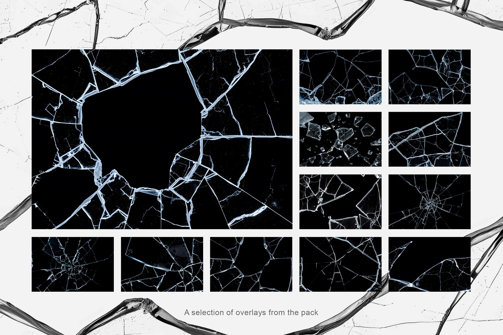 Realistic Broken Glass Overlays