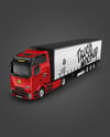Semi Trailer Truck Mockup - Half Side View