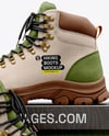 Hiking Boots with Shoe Box Mockup