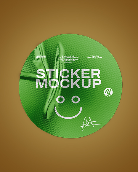 Iridescent Round Sticker Mockup