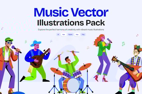 Music Vector Illustration Set - Graphics