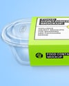 Clear Plastic Food Container in Paper Sleeve Mockup