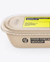 Kraft Paper Food Container in Paper Sleeve Mockup