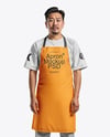 Asian Man Wearing Apron and T-Shirt Mockup