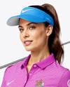 Woman Wearing Golf Shirt and Shorts Mockup